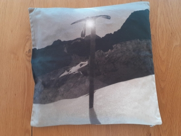 Eispickel Bergsteiger Wanderer Alpin 40/40 Kissen Digitaldruck auf Baumwolle